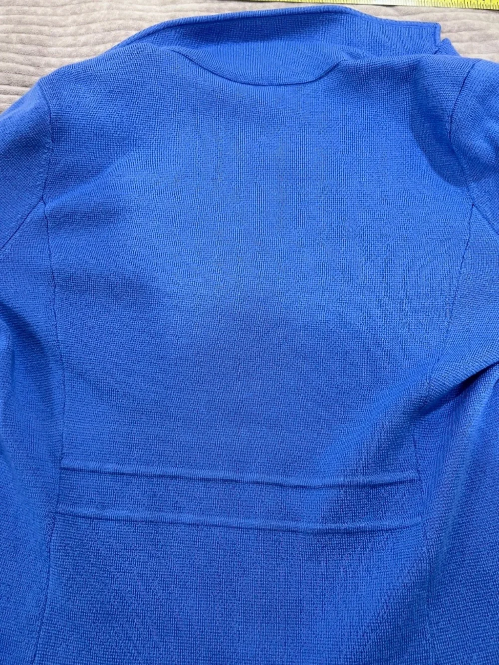 Pure Merino Wool Talbots Sweater Blazer Jacket Blue Size Large Button Front - Picture 11 of 16